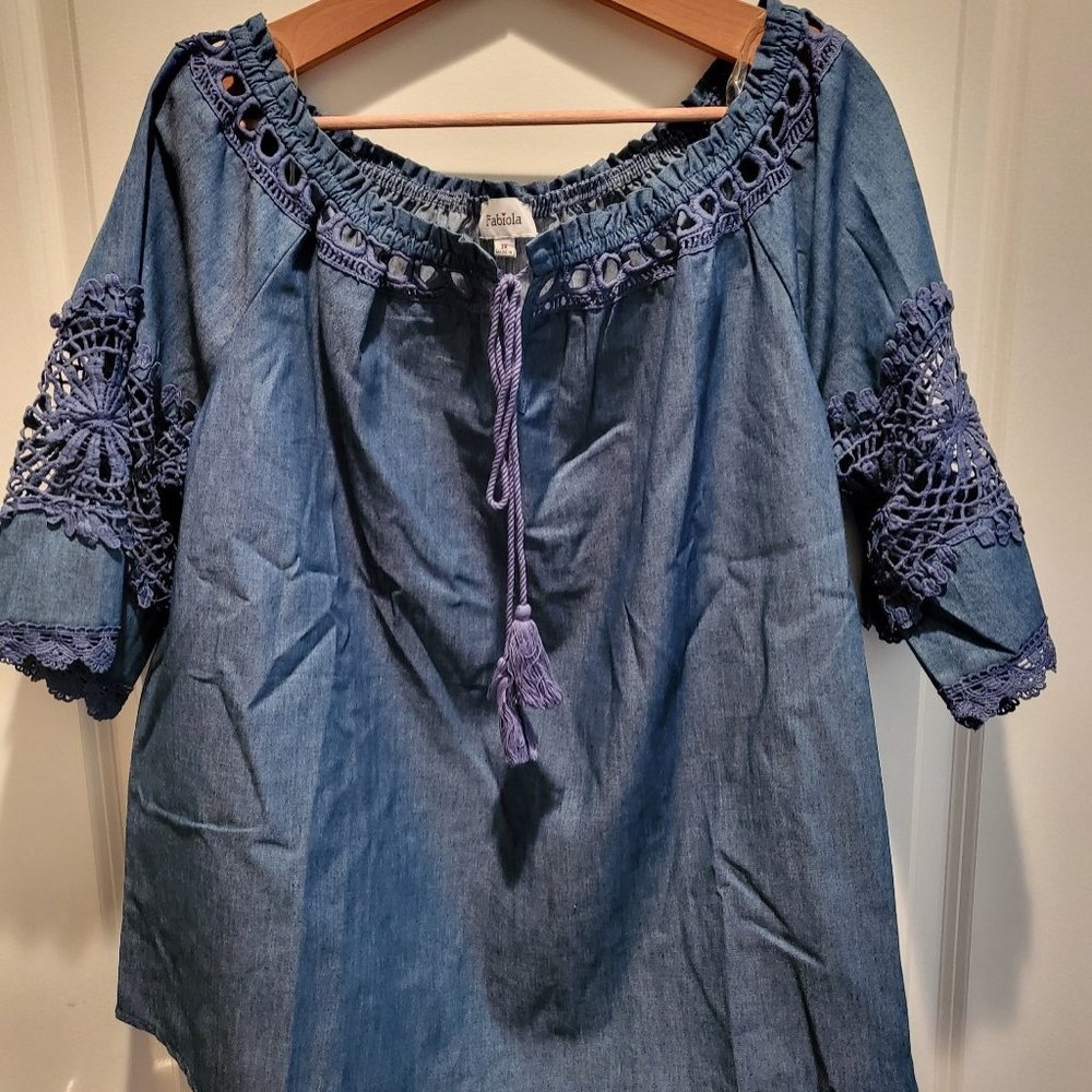 Fabiola Brand Denim Blouse
